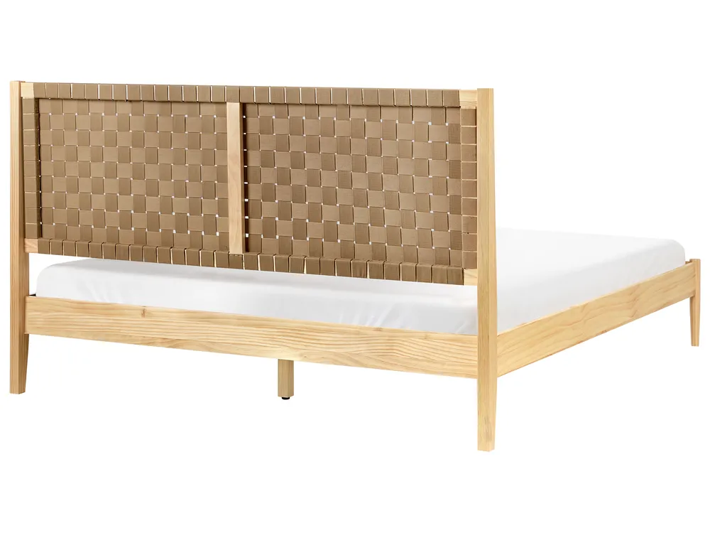 Bett mit Lattenrost Kiefernholz BRUNEMONT 180 x 200 cm Hellbraun_1020240