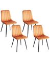 Esszimmerstuhl 4er Set KALISPELL Samtstoff Orange