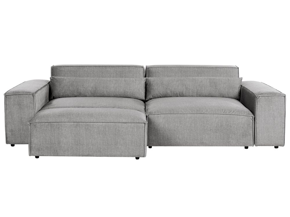 Modular Sofa 2 Seater HELLNAR with Ottoman Fabric Grey