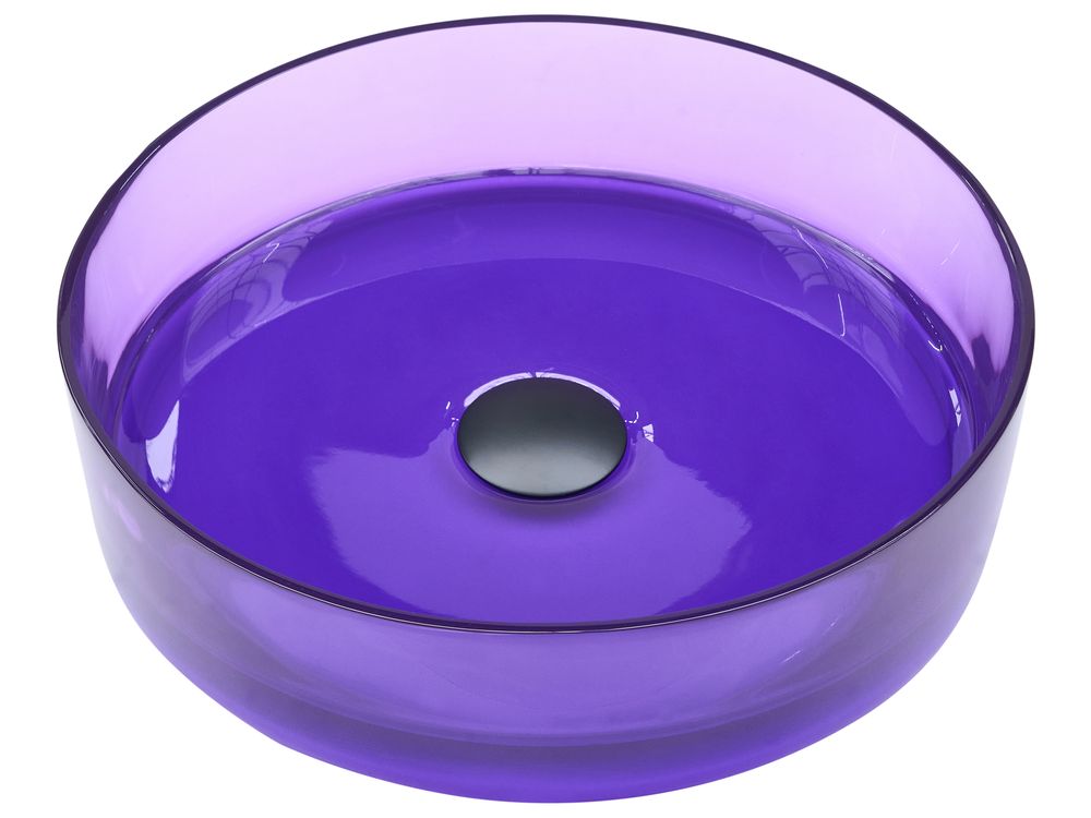 Countertop Basin TOLOSA ⌀ 360 mm Solid Surface Purple