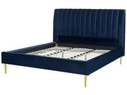 Bed Velvet MARVILLE 180 x 200 cm (EU Super King) Navy Blue_792235