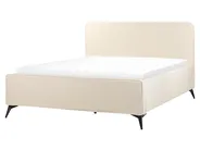 Bed Corduroy VALOGNES 160 x 200 cm (EU King Size) Light Beige_885489