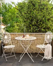 Set of 2 Garden Chairs SCAFA Metal White_856068