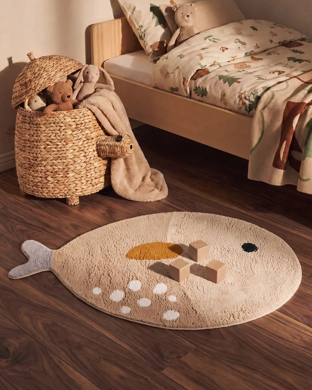 Kids Rug BLOOP Beige 80 x 120 cm Cotton_1107667
