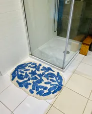 Bath Mat DERIK Blue 60 x 90 cm Cotton_1175539