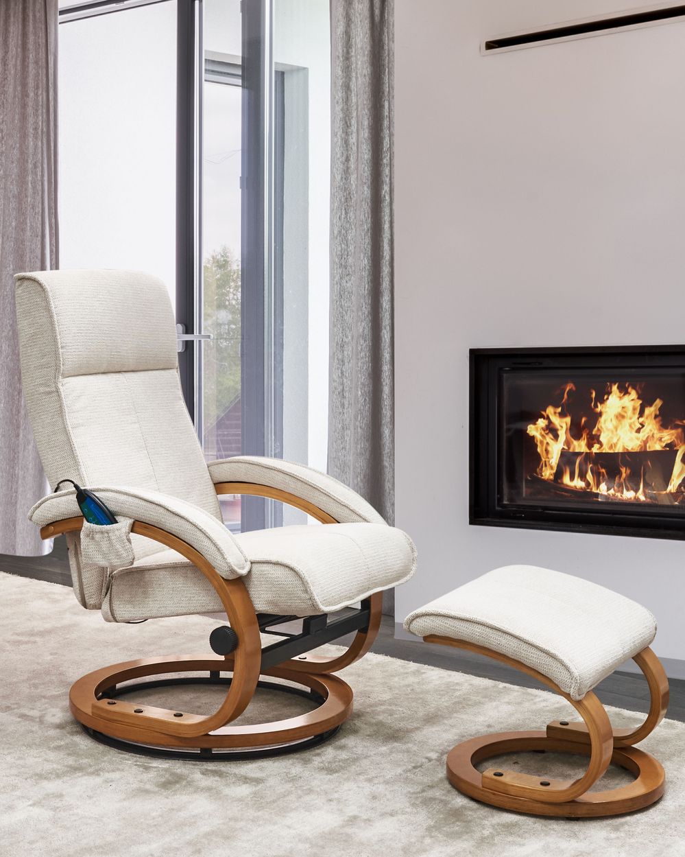 Fauteuil massant HERO Tissu Beige clair