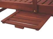 Sun Lounger with Cushion TOSCANA PREMIUM Reclining Acacia Wood Blue_1070427