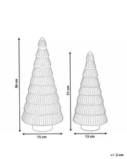 Set of 2 Figurines PURUVESI 31/36 cm Christmas Tree Red/ Green_1030011