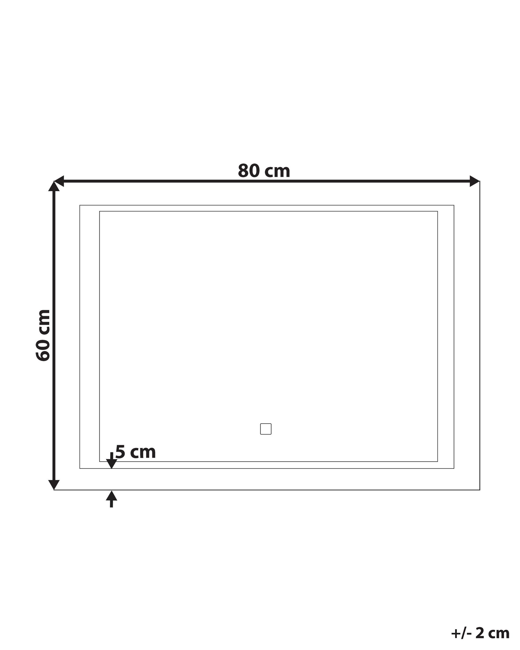 LED-Badezimmer-Spiegel EYRE 80 cm 60 cm Silber_748420