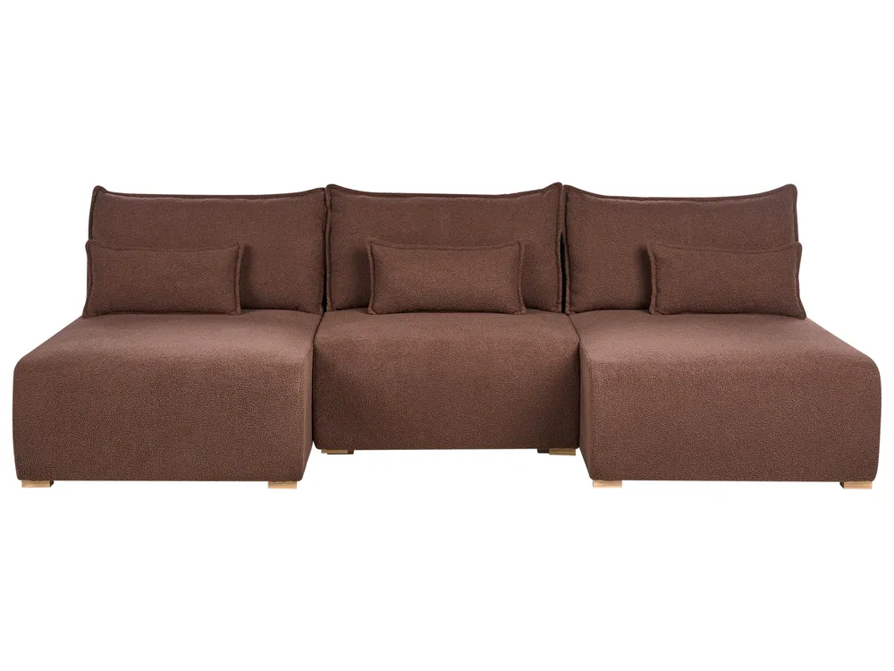 Modular U-Shape Sofa NERBO Boucle Brown_1034433