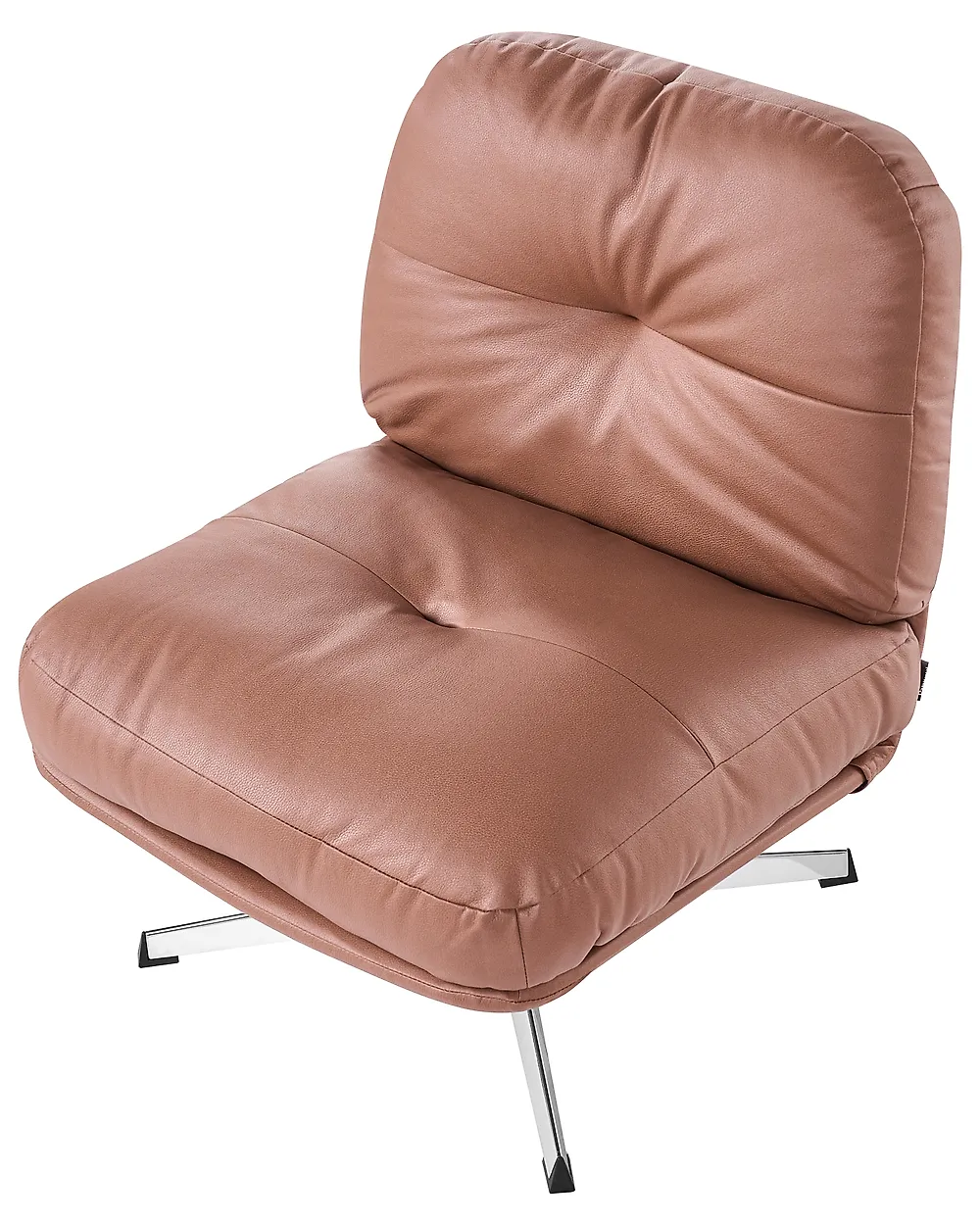 Swivel Armchair LOIMAA with Footstool Fabric Brown_1164629