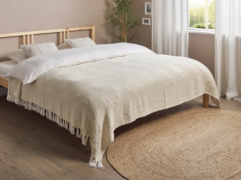 Tagesdecke TOUTLI Baumwolle 200 x 220 cm Hellbeige
