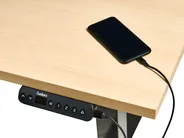 Schreibtisch elektrisch höhenverstellbar DESTINES 180 cm 72 cm Schwarz / Hellbraun_1000380