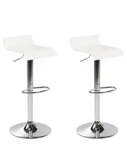 Set mit 2 Barstühlen VALENCIA drehbar Weiß_226816
