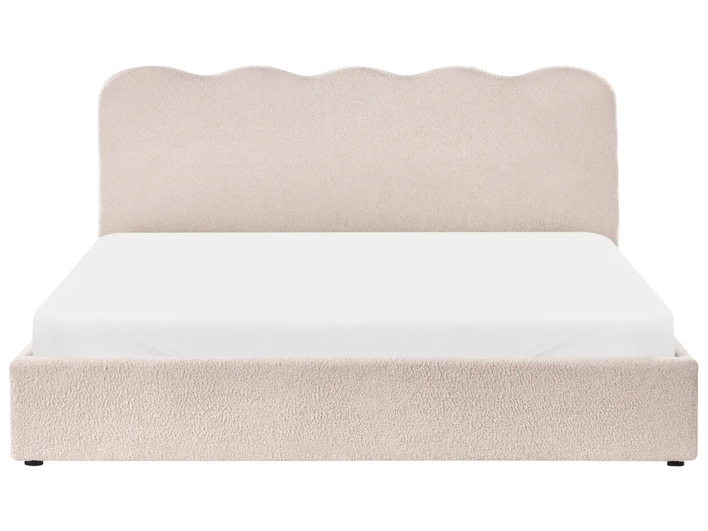Bett mit Stauraum NANTERRE Bouclé Beige 180 x 200 cm_1019652