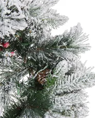 Schneebedeckter Weihnachtskranz LED WHITEHORN 55 cm Weiß_813265