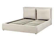 Bett mit Stauraum BAJONNA Stoff Hellbeige 160 x 200 cm_912475