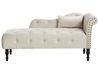 Rechtsseitige Chaiselongue IVRY Samtstoff Hellbeige