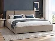 Bett mit Lattenrost Bouclé MIRANDE 180 x 200 cm Taupe_1178978
