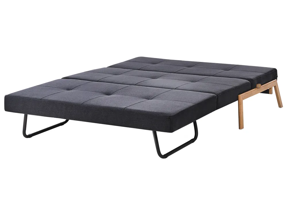 Schlafsofa 2-Sitzer EDLAND Stoff Schwarz_798418