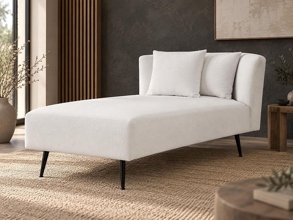 Right-Hand Chaise Longue RIOM Fabric White