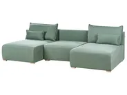 Modular U-Shape Sofa NERBO Fabric Light Green_1035390