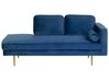 Right-Hand Chaise Longue MIRAMAS Velvet Navy Blue