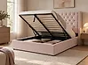 Bett mit Stauraum LUBBON Samtstoff Pastellrosa 140 x 200 cm
