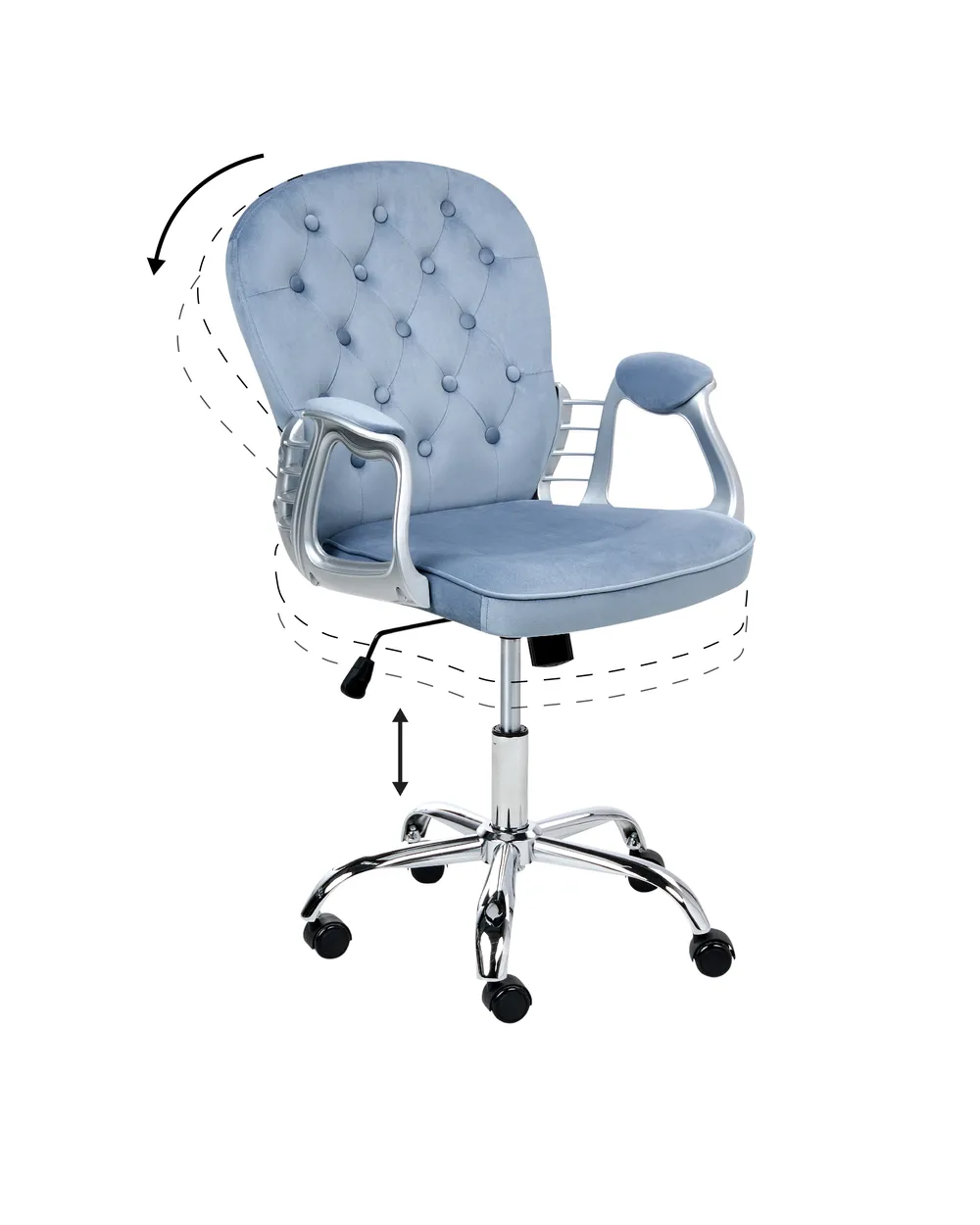 Desk Chair PRINCESS Velvet Light Blue_975555