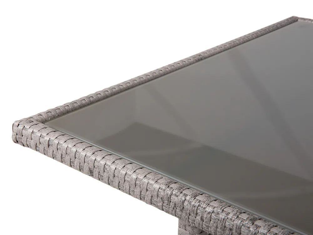 Gartentisch VITERBO 145 cm 80 cm Glas Hellgrau_862751