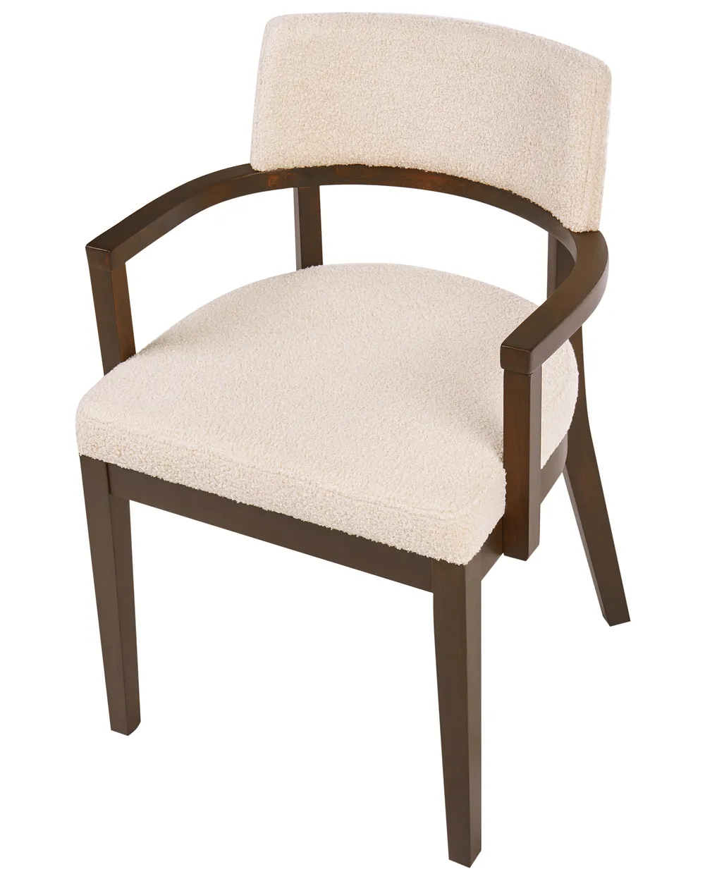 Esszimmerstuhl 2er Set DALBO Bouclé Dunkelbraun / Cremeweiß_1068334