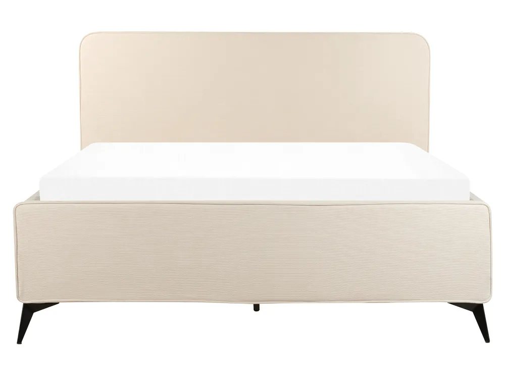 Bed Corduroy VALOGNES 160 x 200 cm (EU King Size) Light Beige_876564