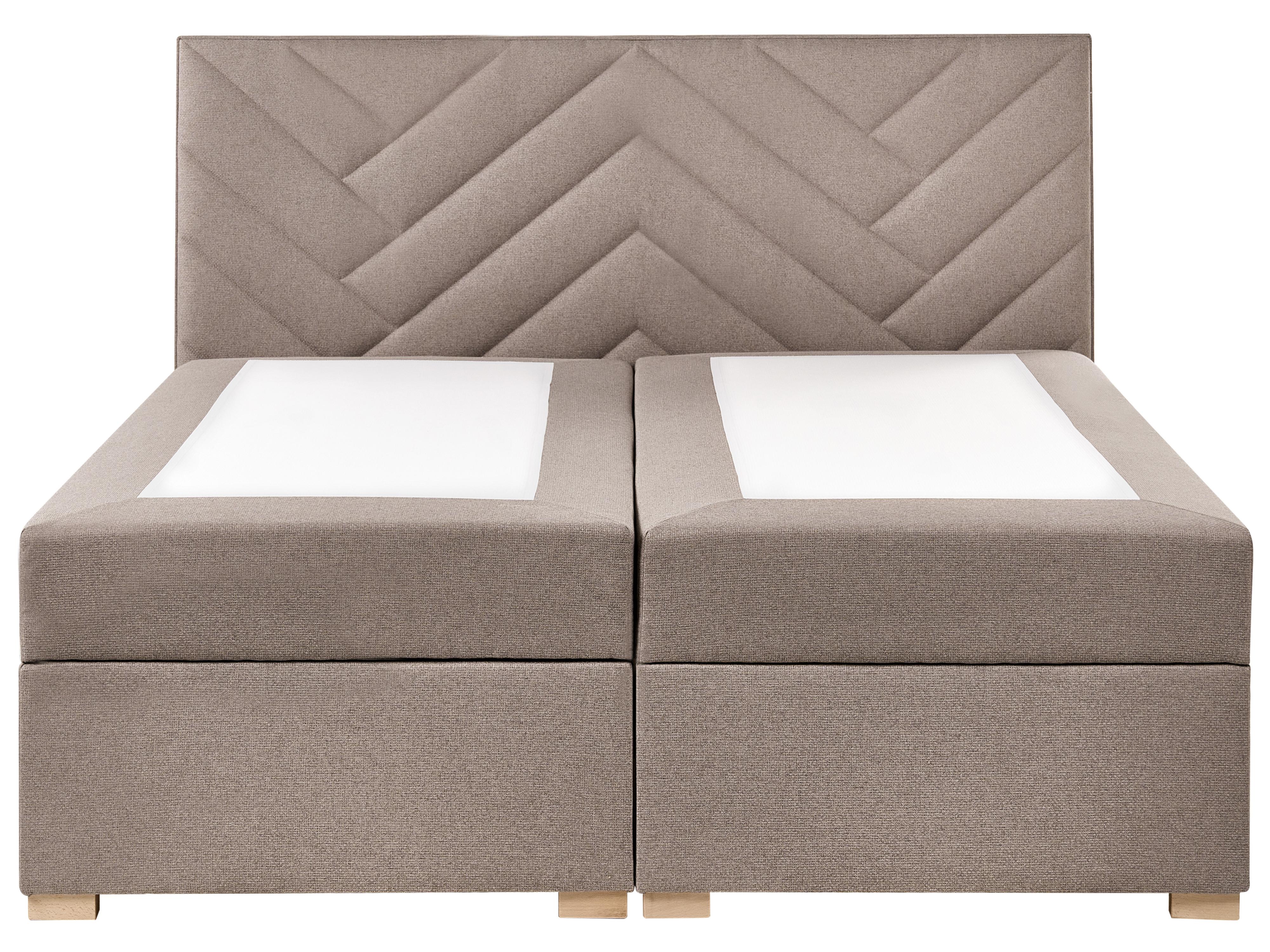 Kontinentalni krevet s prostorom za pohranu ESQUIRE Sivo-bež 160 x 200 cm_1016258