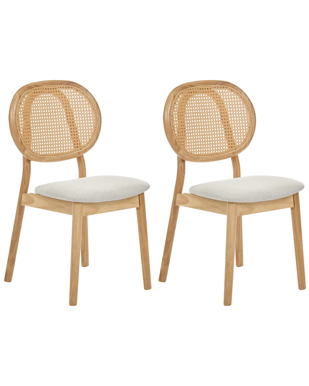 Set of 2 Chairs GAVIOTA Wood Light Brown/ Beige