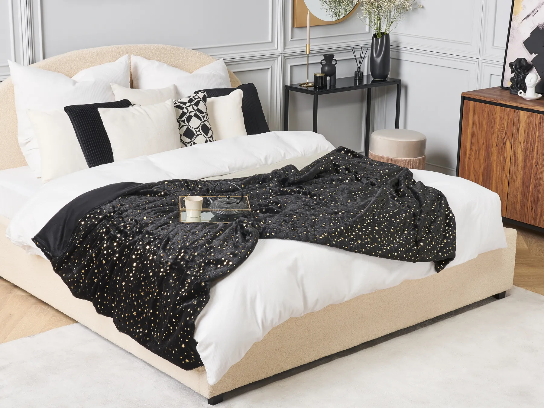 Kuscheldecke ALAZEYA 150 x 200 cm Schwarz_820192