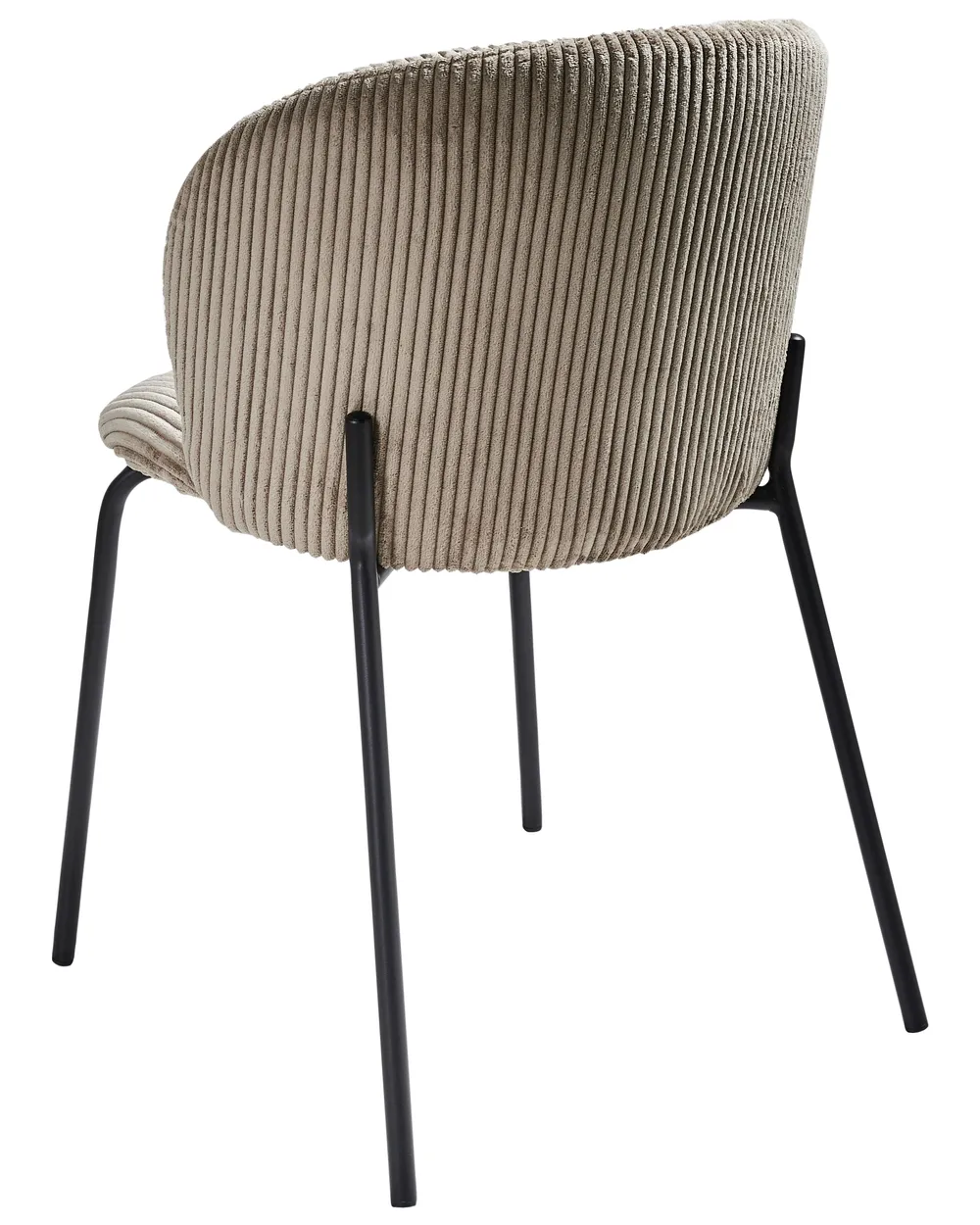 Set of 2 Dining Chairs MILES Corduroy Taupe_962586