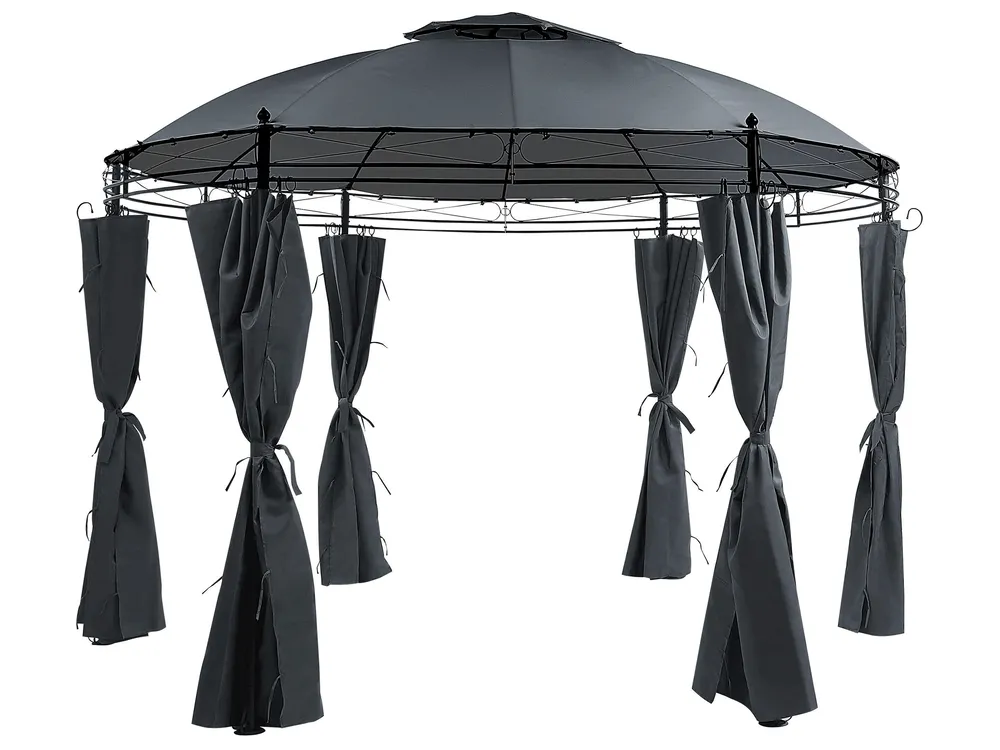 Gazebo SAFARA 368 cm 368 cm Metal Graphite Grey