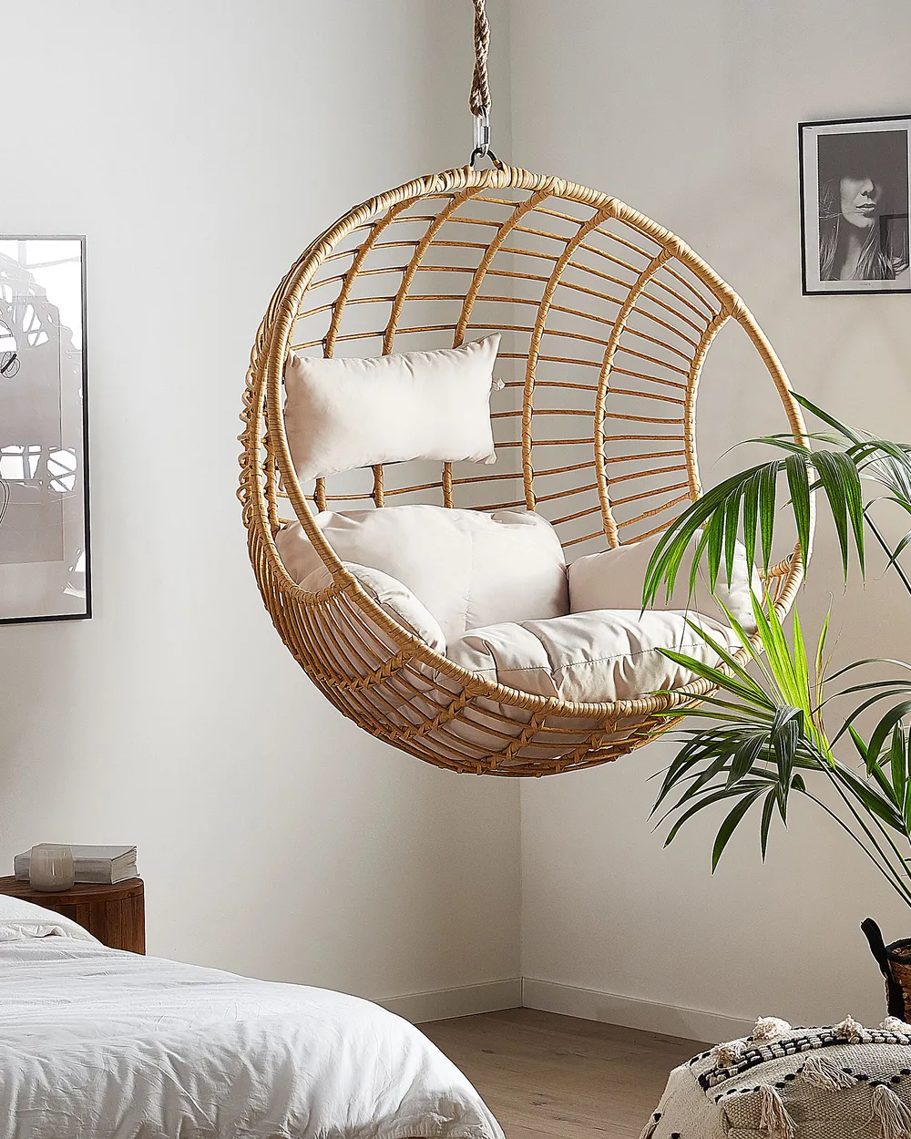 Hängesessel ASPIO Polyrattan Naturfarben