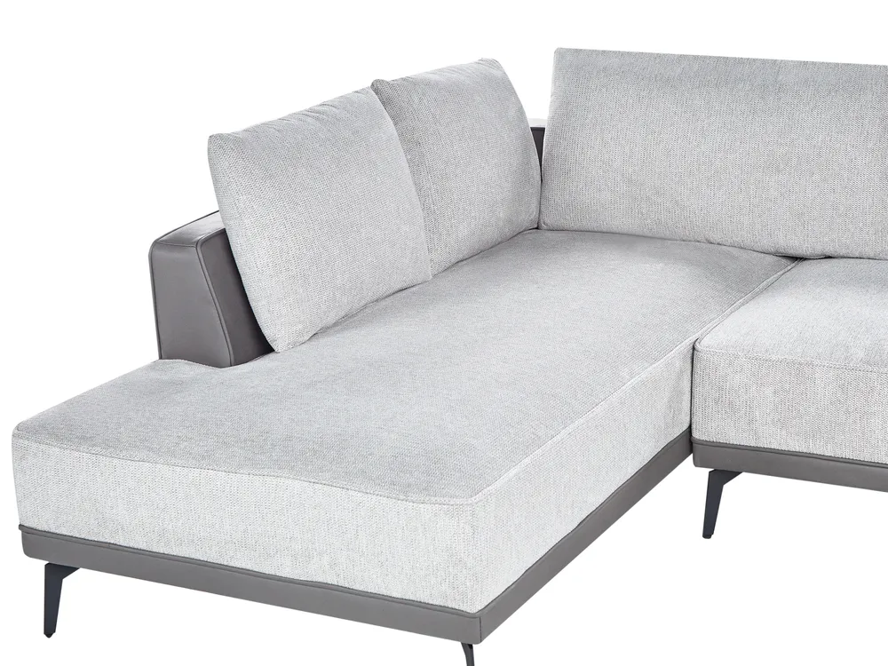 Corner Sofa 3 Seater MYKEN Fabric Light Grey Right Hand_952090