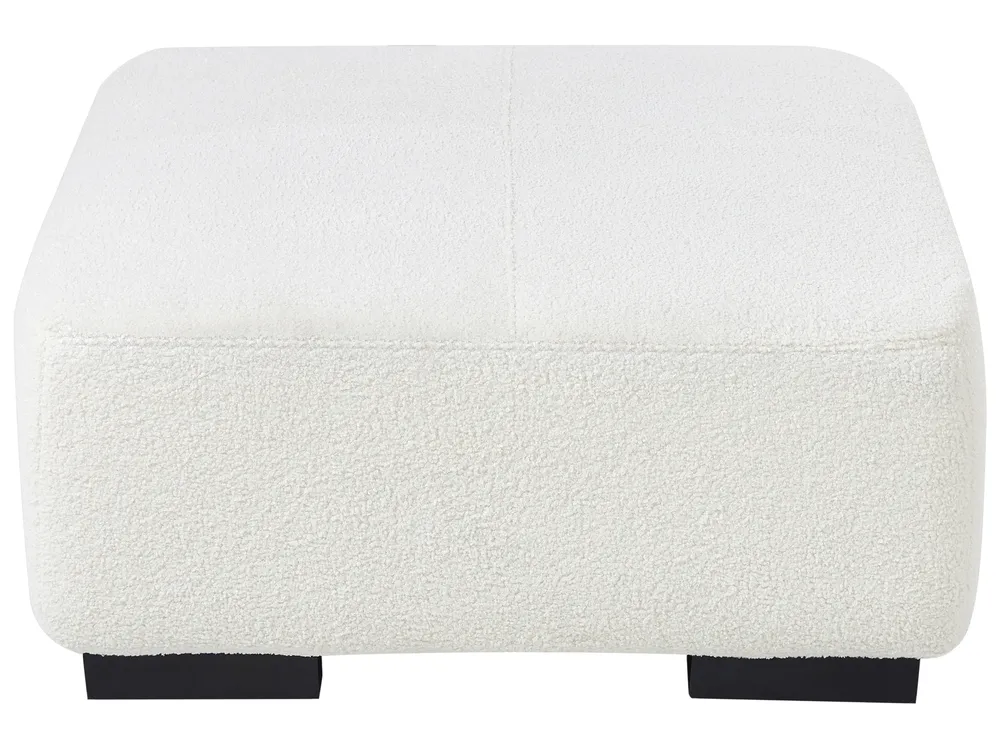 Ecksofa 4-Sitzer LUNGO mit Ottomane Bouclé Weiß linksseitig_962383