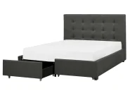 Bett mit Schubladen LA ROCHELLE Stoff Dunkelgrau 140 x 200 cm_904557