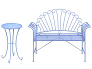 Bistro Set CAVINIA Metall Hellblau_1016176