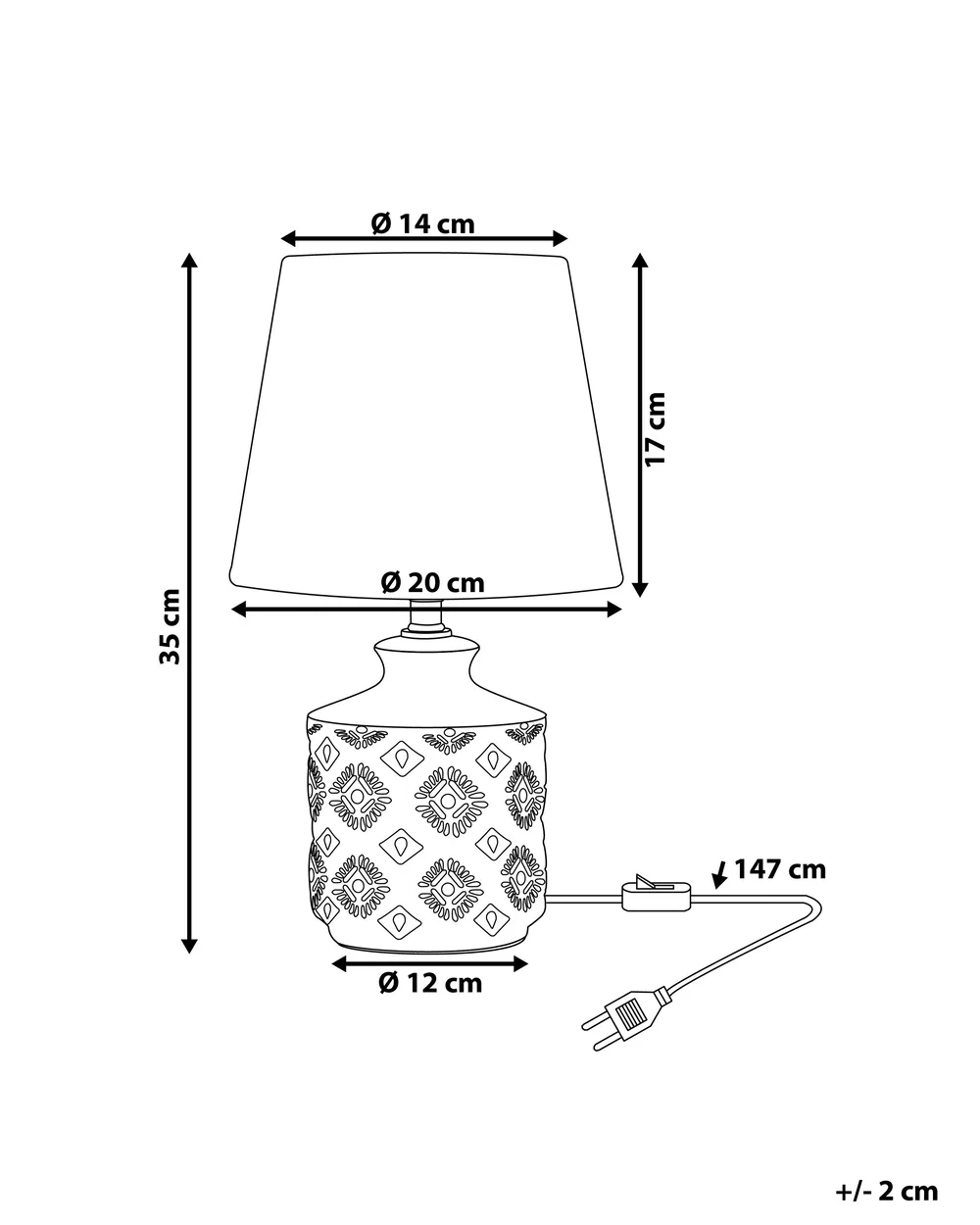 Table Lamp ROSANNA Ceramic Beige_731516