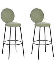 Set mit 2 Barstühlen EMERY Bouclé Hellgrün_913948