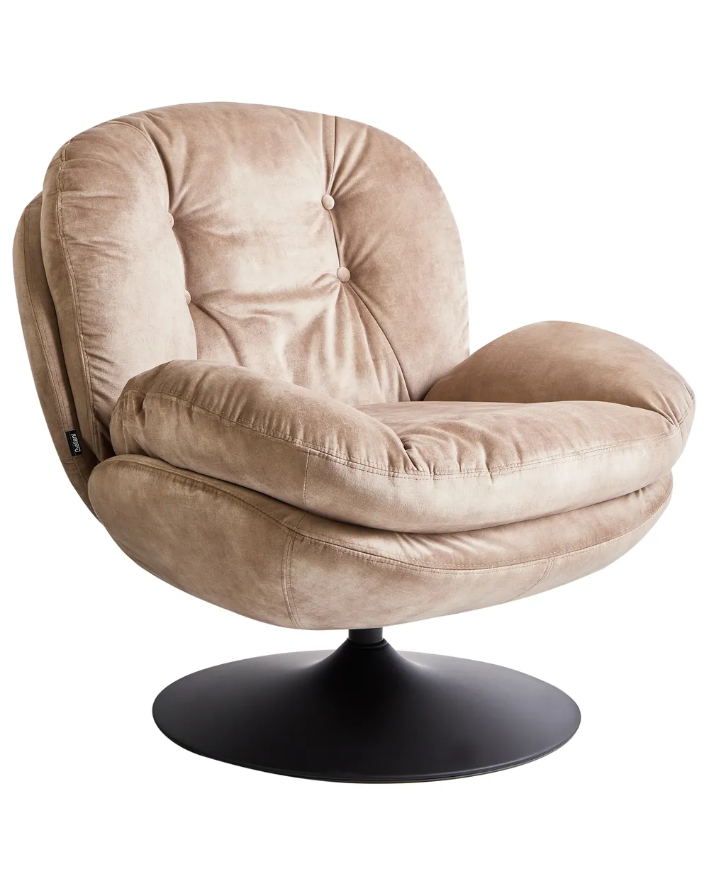 Drehsessel NOLVIK Samtstoff Sandbeige