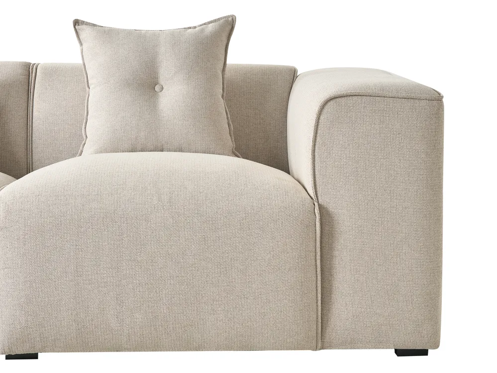 Ecksofa 3-Sitzer DOLVA Stoff Hellbeige rechtsseitig_984410