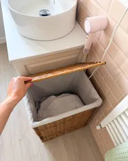 Laundry Basket with Lid MUCUBAJI Fabric Brown 83 L_1110239