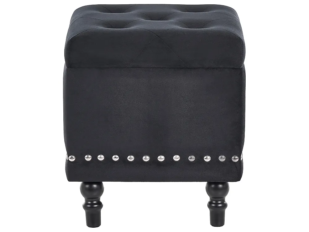 Storage Pouffe LORETTO Velvet Black_1186081