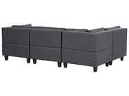 U-förmiges Modulsofa 5-Sitzer UNSTAD Stoff Dunkelgrau_893535