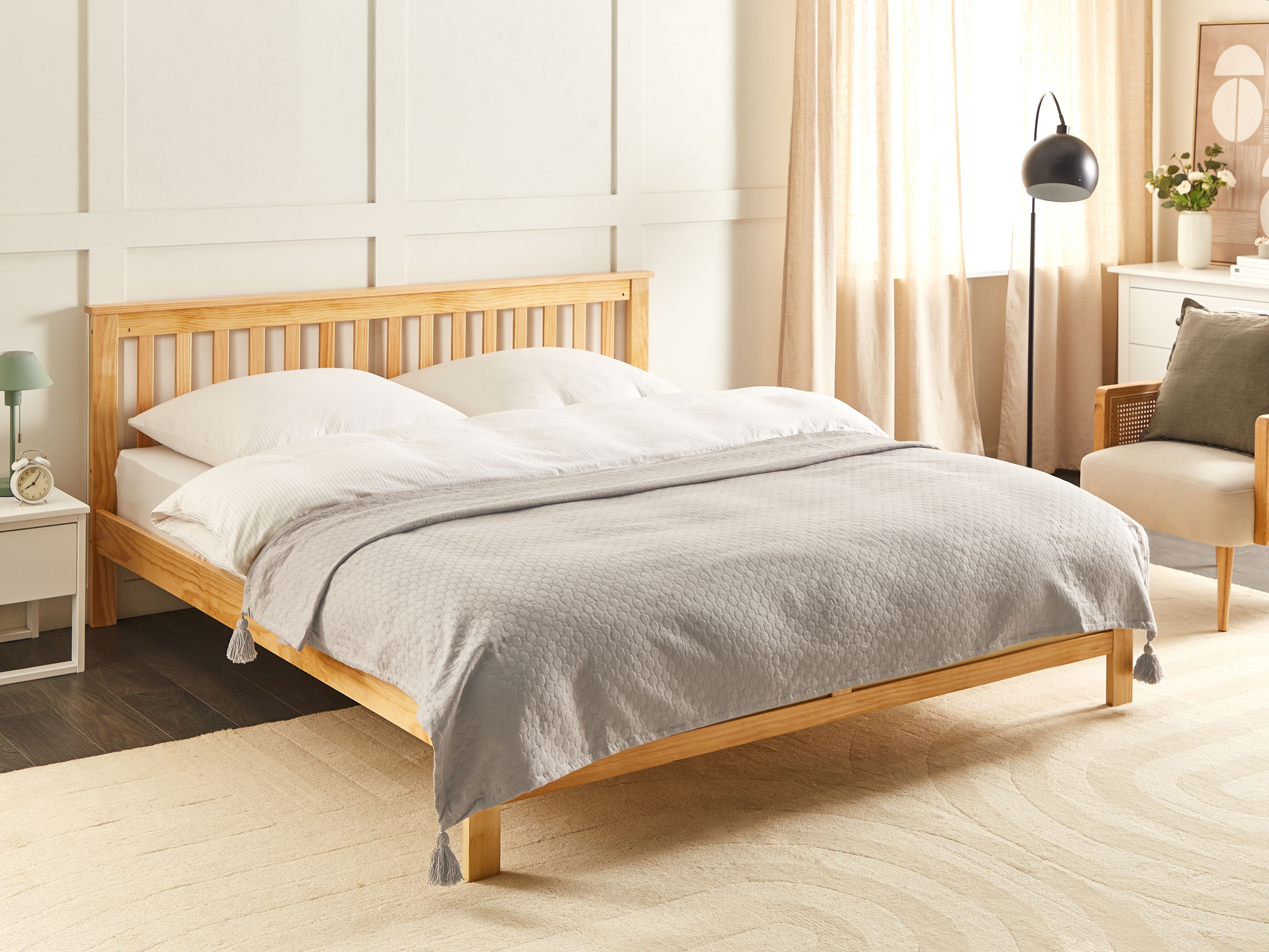 Tagesdecke LINDULA Baumwolle 150 x 200 cm Taupe_1183249